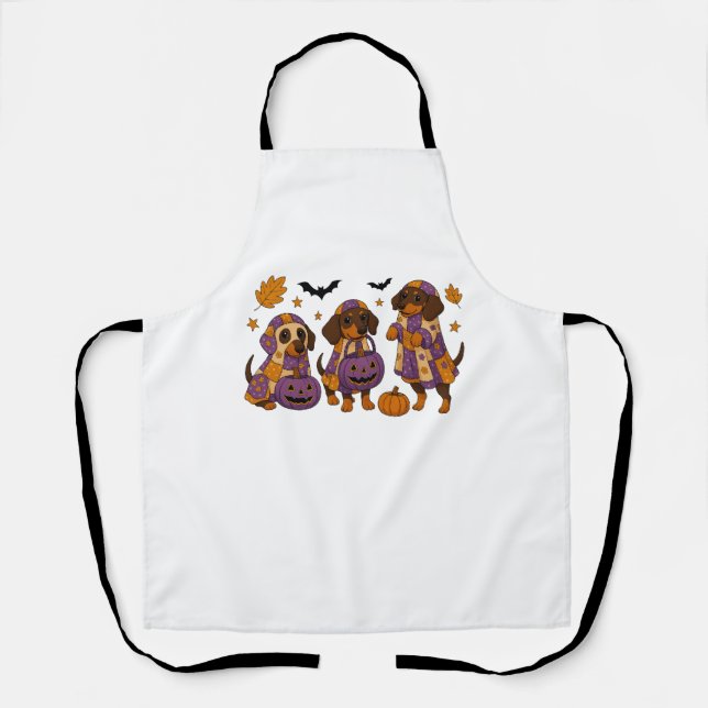Tablier Halloween Dachshund Chien Ghost (Recto)