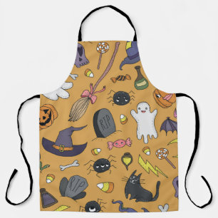 Tablier Halloween Doodle Objets Motif sans couture