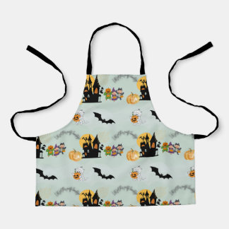 Tablier Halloween fantômes citrouille sorcière enfants tab