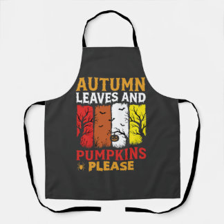 Tablier Halloween Feuilles d'Automne et Citrouilles Design