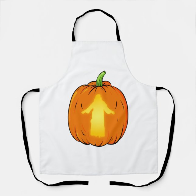 Tablier Halloween Jésus Design avec Jésus Citrouille (Recto)
