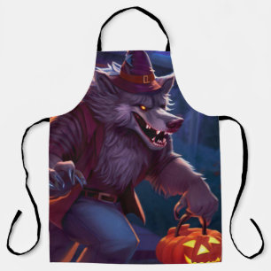 Tablier Halloween/loup-garou/automne/automne