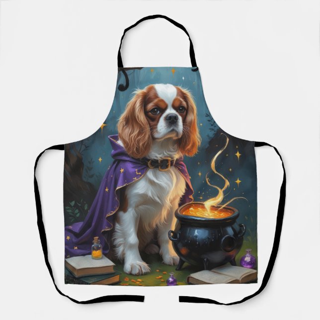 Tablier Halloween lunique Cavalier King Charles Spaniel (Recto)