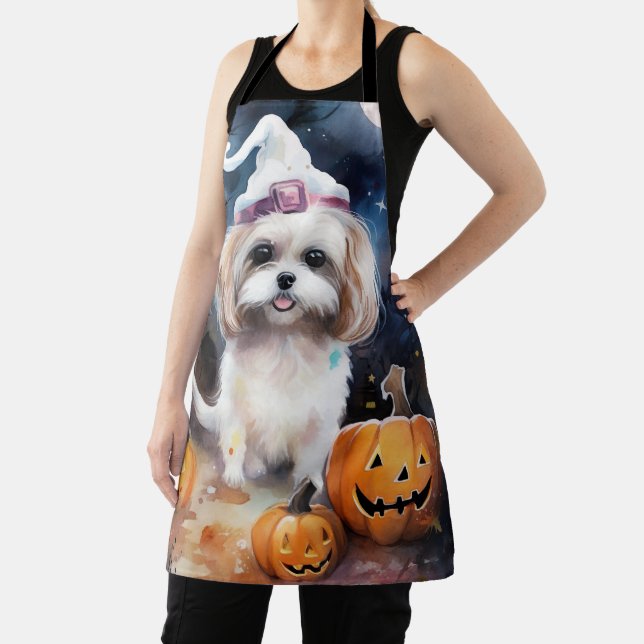 Tablier Halloween Malti Tzu Avec Peur Citrouille (Insitu)