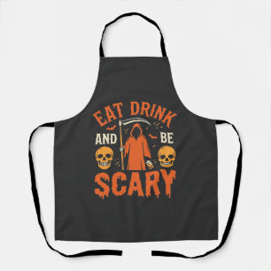 Tablier Halloween Manger Boire Soyez Terrible Faucheuse Co