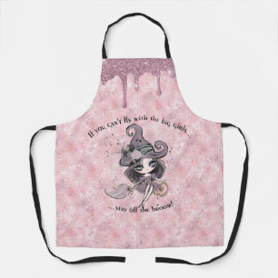 Tablier Halloween moderne mignonne fille rose étincelle