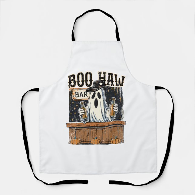 Tablier Halloween occidentale rétro Boo Haw (Recto)