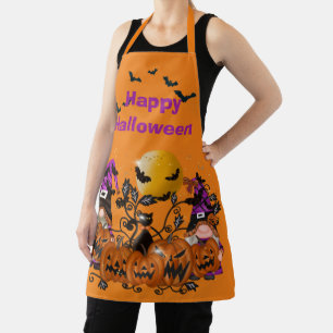 Tablier Halloween Orange Gnome tendance