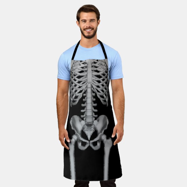 Tablier Halloween Skeleton Bones Éffrayant Funny X ray (Porté)