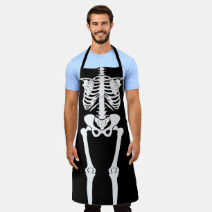 Tablier Halloween Skeleton, les os humains en boucle