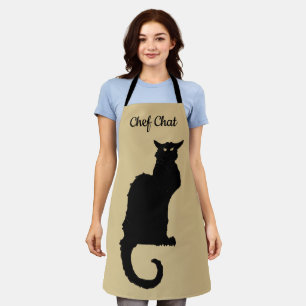 Tablier Halloween vintage, chat noir Art Nouveau effrayant
