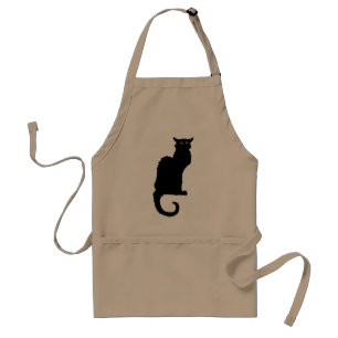 Tablier Halloween vintage, Chat noir Art Nouveau Éffrayant