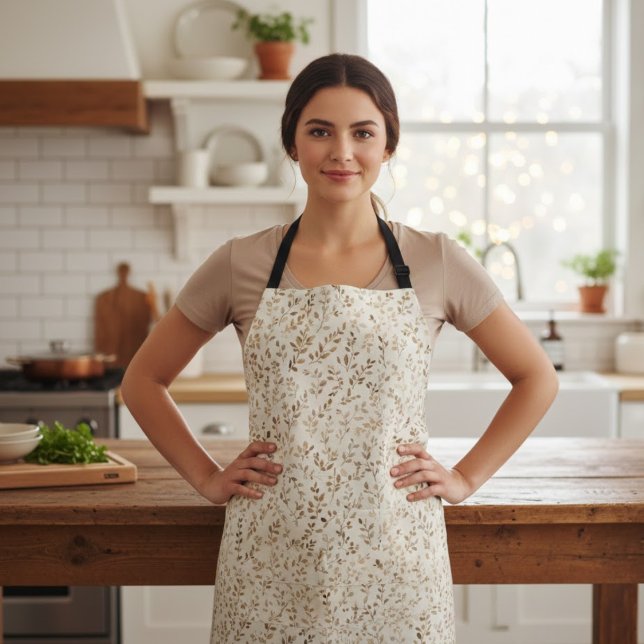 Tablier Hand Drawn Boho Leaf Pattern (Créateur téléchargé)