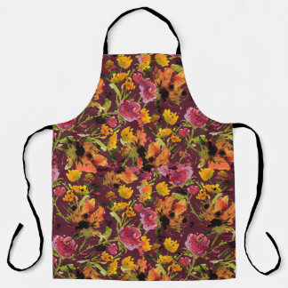 Tablier Hand-Painted with Inks All-Over Print Apron