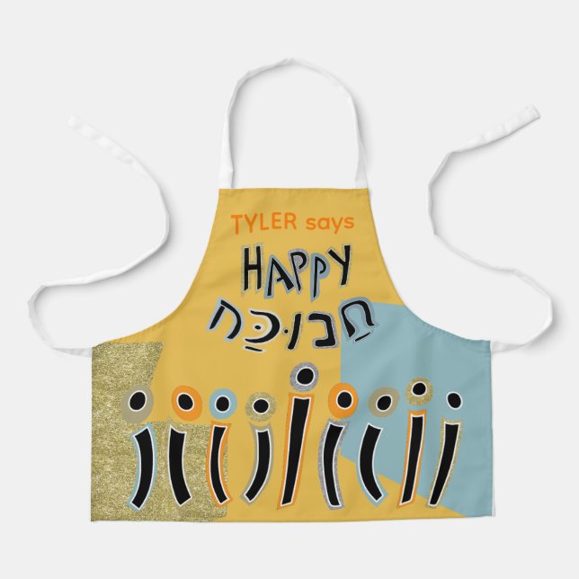 Tablier Hanoukka Happy Dancing Candles (Recto)