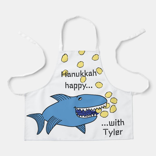 Tablier Hanoukka Happy Shark Apron (Recto)