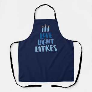 Tablier Hanoukka Latkes   Typographie amusante Blue Apron