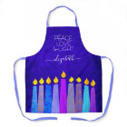 Hanoukka Menorah bougies sur Blue Peace Love Light