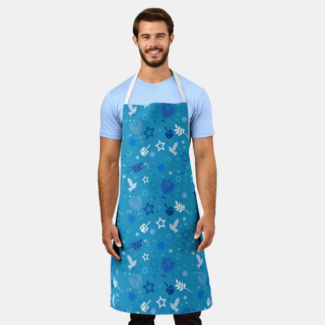 Tablier Hanoukka Stars Apron (Porté)