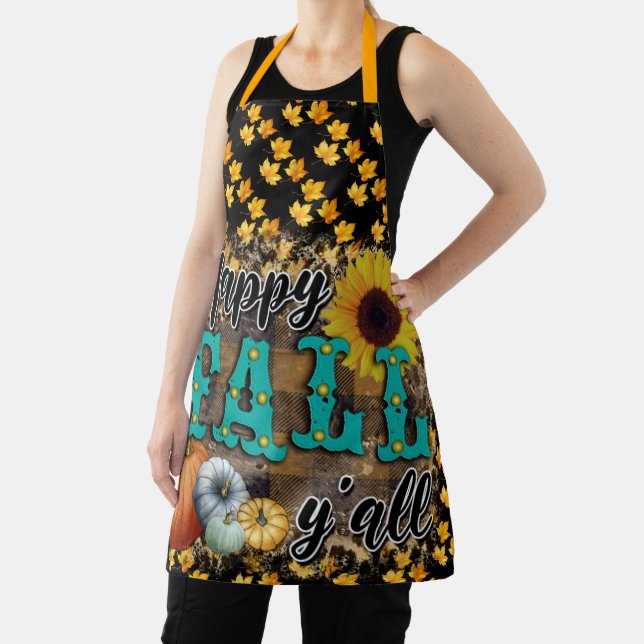 Tablier Happy Fall Citrouille Flower Elegant (Insitu)