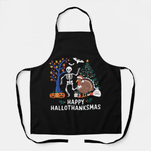 Tablier Happy Hallothanksmas Saison de Fêtes Chute cadeau