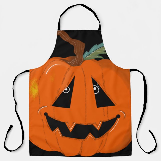 Tablier Happy Halloween Jack-o'-lantern Illustration Art (Recto)