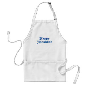 Tablier "Happy Hanoukka" Bleu blanc Fête