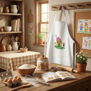 Tablier Happy Home Colorful House et Stick Figure