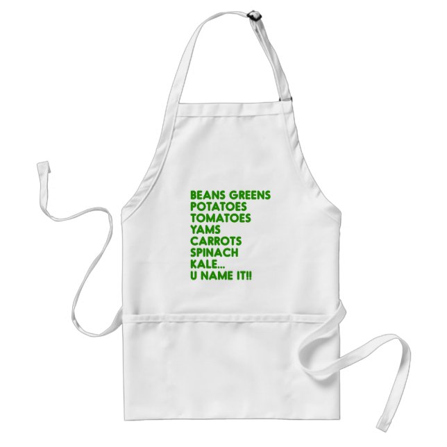 Tablier Haricots verts pommes de terre U Nom It Vegan Than (Devant)