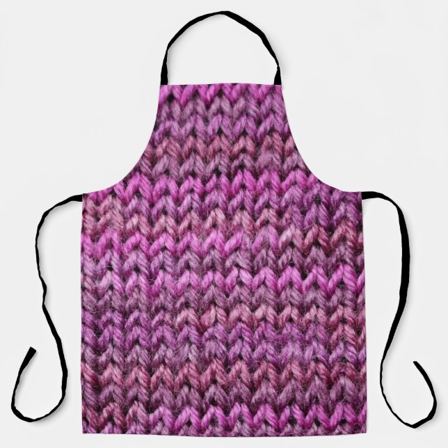 Tablier Harmonie de Knit : Texture de bande violette (Recto)