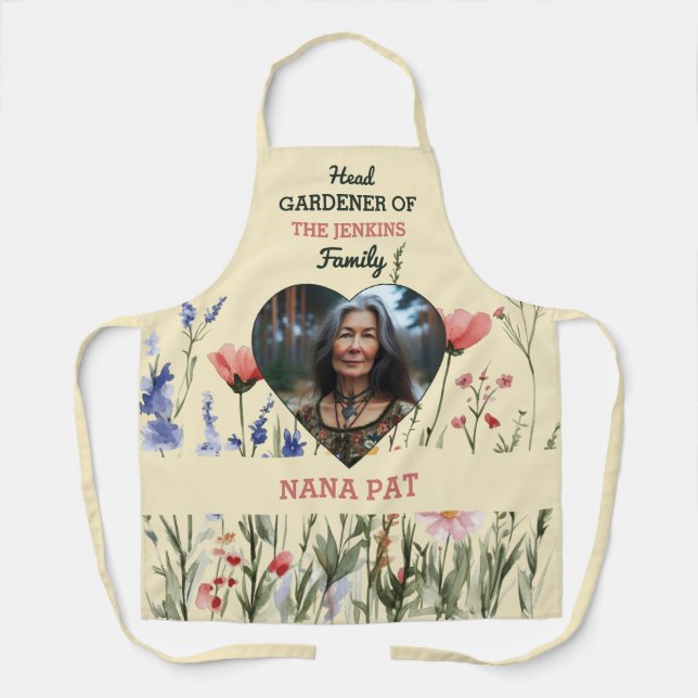 Tablier Head Gardener | Custom Gardening Grandma Gift (Recto)