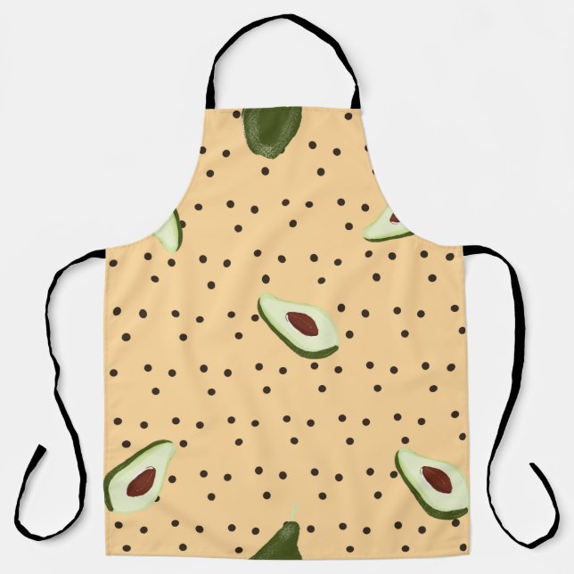 Tablier Healthy foods. Seamless avocado pattern, avocado  (Recto)