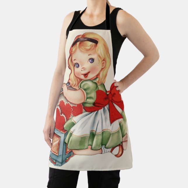 Tablier Heart Girl Enfant Retro Enfants mignons (Insitu)