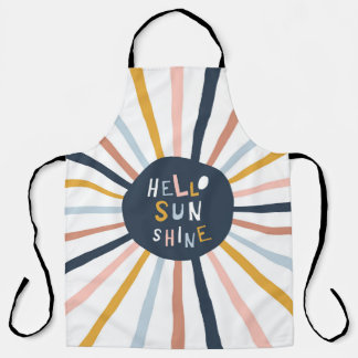 Tablier Hello Sunshine : Typographie enfantine colorée