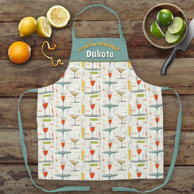 Tablier Heure de cocktail du milieu du siècle Mixologue Ap (Créateur téléchargé)