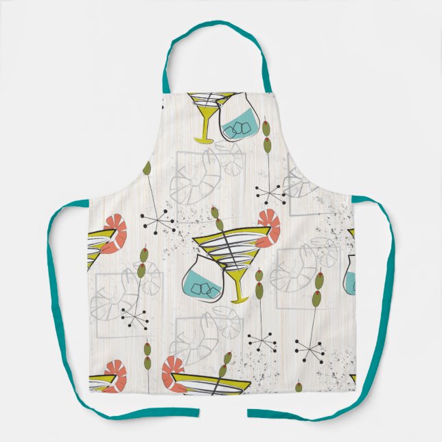 Tablier Heure de cocktail moderne du milieu du siècle (Recto)