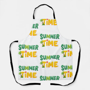 Tablier Heure d'été - Heure d'été avec palmier et soleil