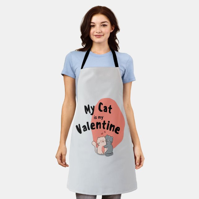 Tablier Heureuse Sainte-Valentin - Mon Chat Est Ma Saint V (Porté)