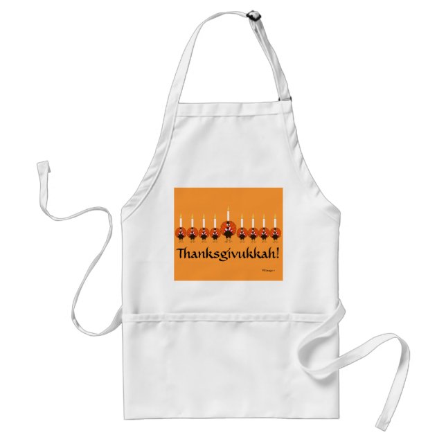 Tablier heureux de Thanksgivukkah de dindes de (Devant)