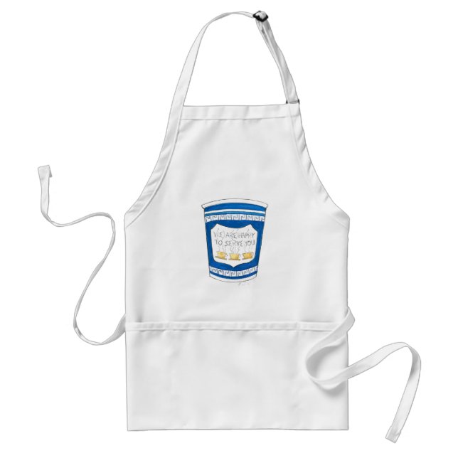 Tablier Heureux De Vous Servir Grec NYC Blue Diner Coffee  (Devant)
