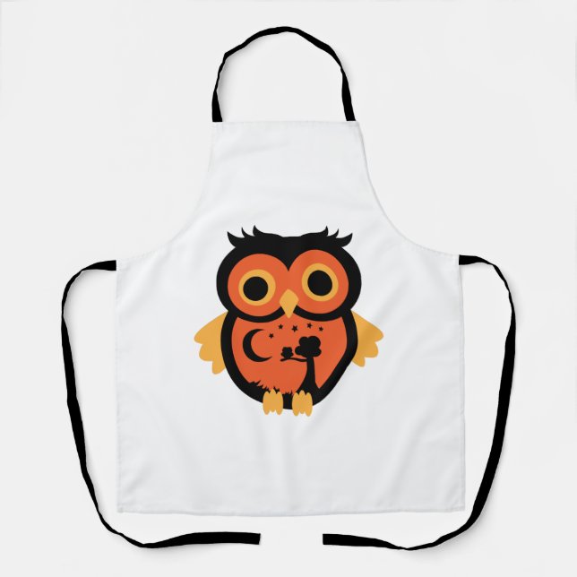 Tablier Hibou d'Halloween (Recto)