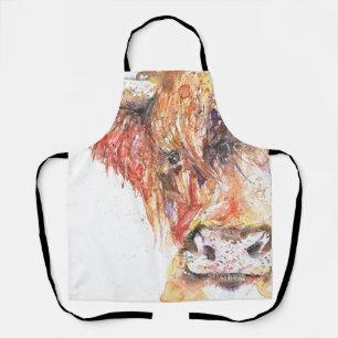 Tablier Highland Cow design All-Over Print Apron