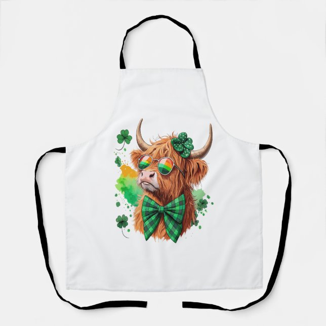 Tablier Highland Cow St Patrick's, Lucky Cow (Recto)