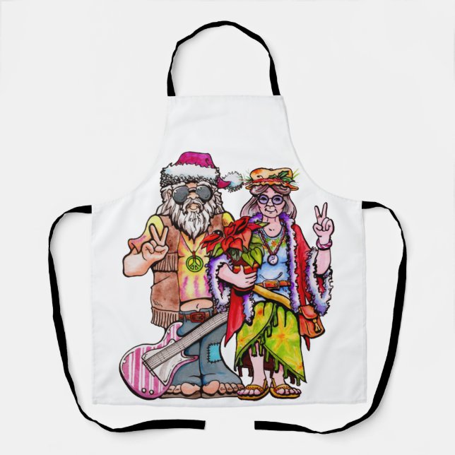 Tablier Hippie Santa Couple (Recto)