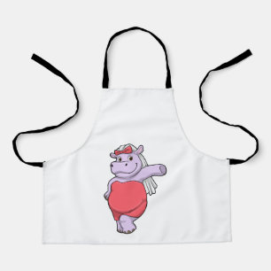 Tablier Hippo en mariée avec Voile & Bow