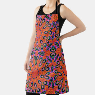 Tablier Hipster Mandala Retro Orange