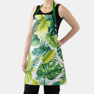 Tablier Histoire de la feuille tropicale - Monstera & Bana