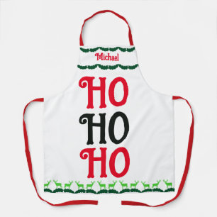 Tablier Ho Ho Ho   Nom du chef personnalisé Noël