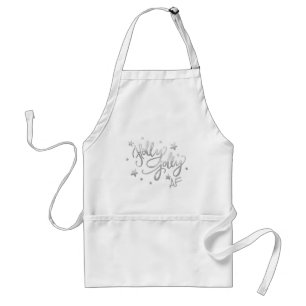 Tablier Holly Jolly AF   Scripts à huile brillant en argen