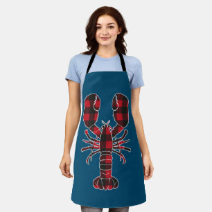 Tablier Homard Rouge Plaid Buffalo Correspondance famille 